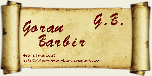 Goran Barbir vizit kartica